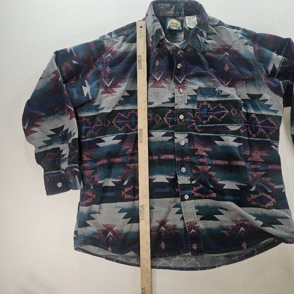 Vintage Cabela’s USA Southwest Aztec Shirt XL Button Up - Picture 5 of 6